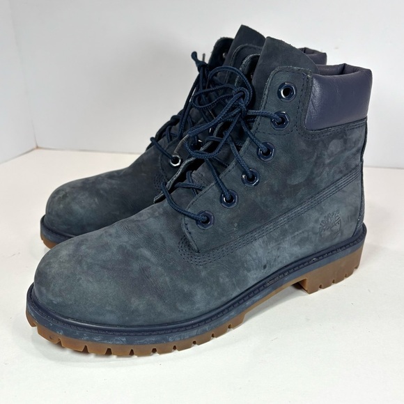 Timberland Mens Sz 5/Women 7 Blue Suede 6-Inch Premium Boots Rare Waterproof EUC